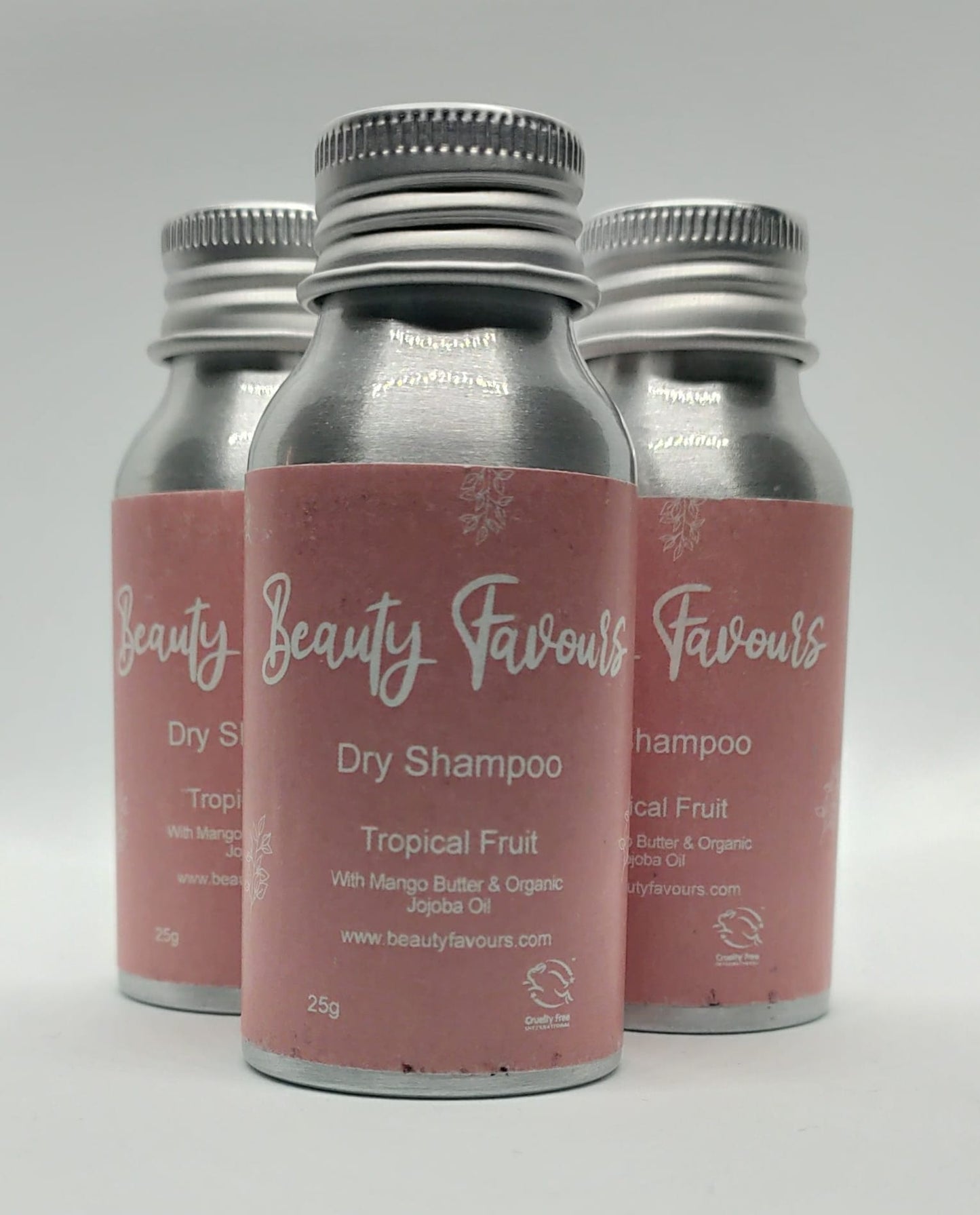 Three bottles of Beauty Favours dry shampoo
