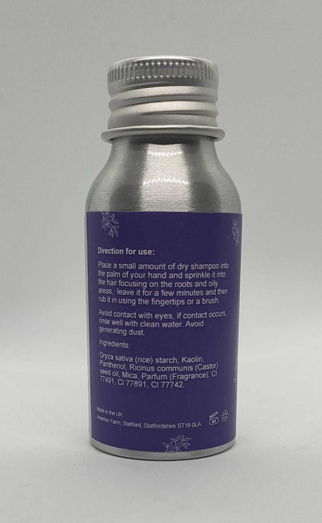 Beauty Favours purple dry shampoo ingredients