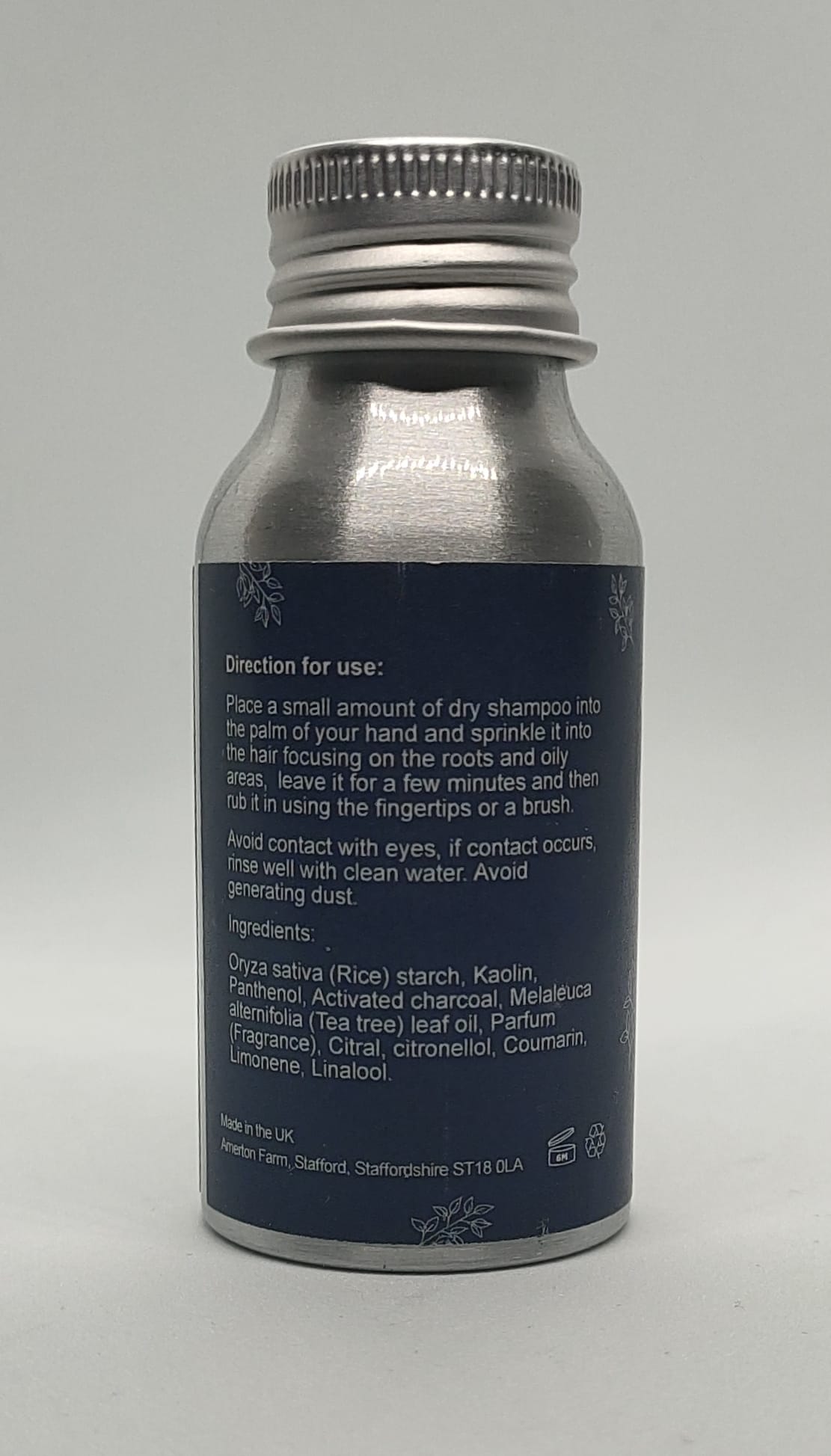 Beauty Favours Charcoal Dry Shampoo Ingredients