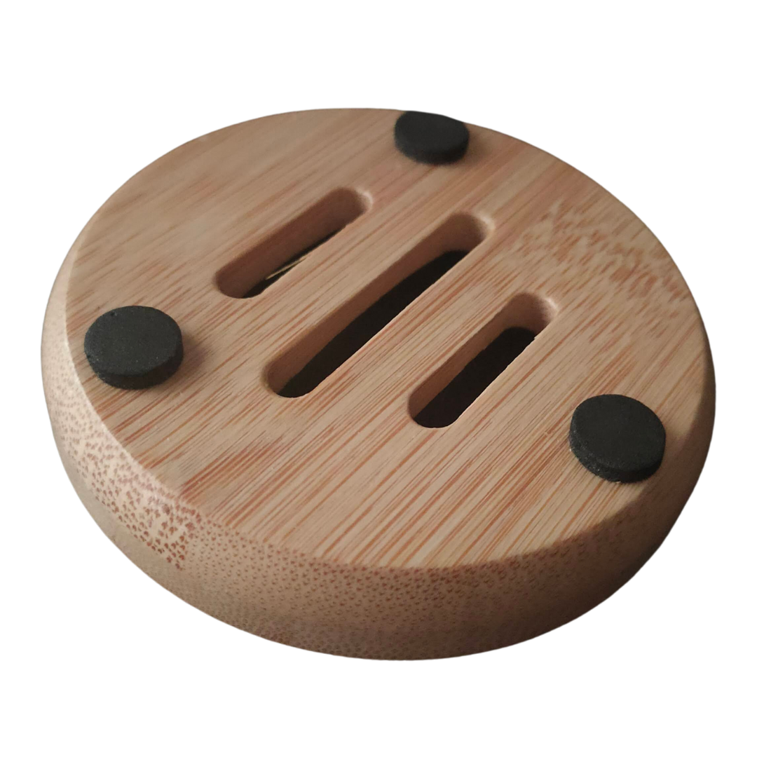 Natural Bamboo shampoo bar holder 80mm diameter