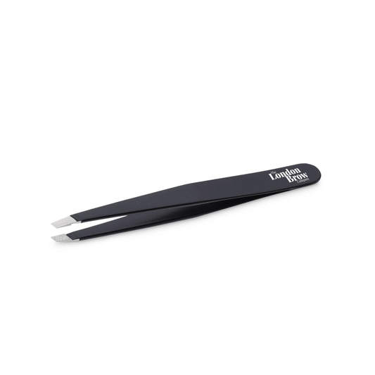 London Brow Precision Slanted Brow Tweezers - Black